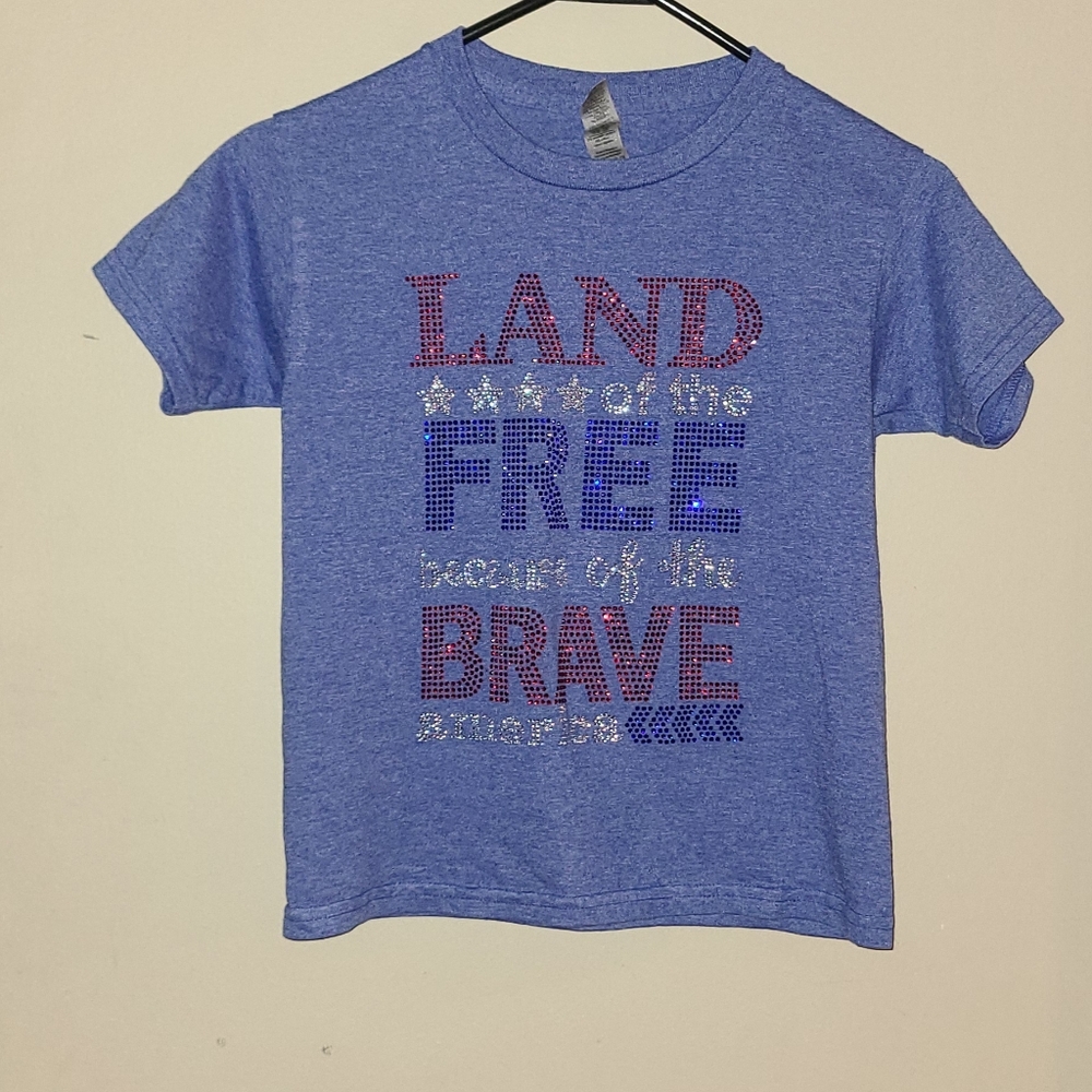 Patriotic rhinestone shirt really sparkles youth